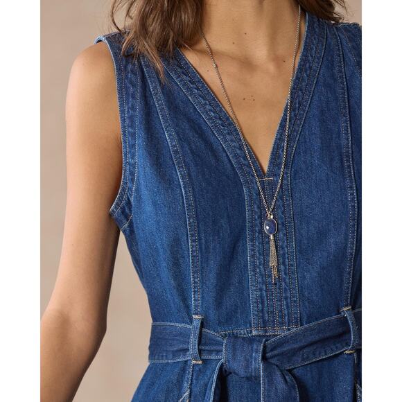 Sundance Poppy Denim Maxi Dress in Light Wash, size 8 Western Coastal Cowgirl - Picture 4 of 15